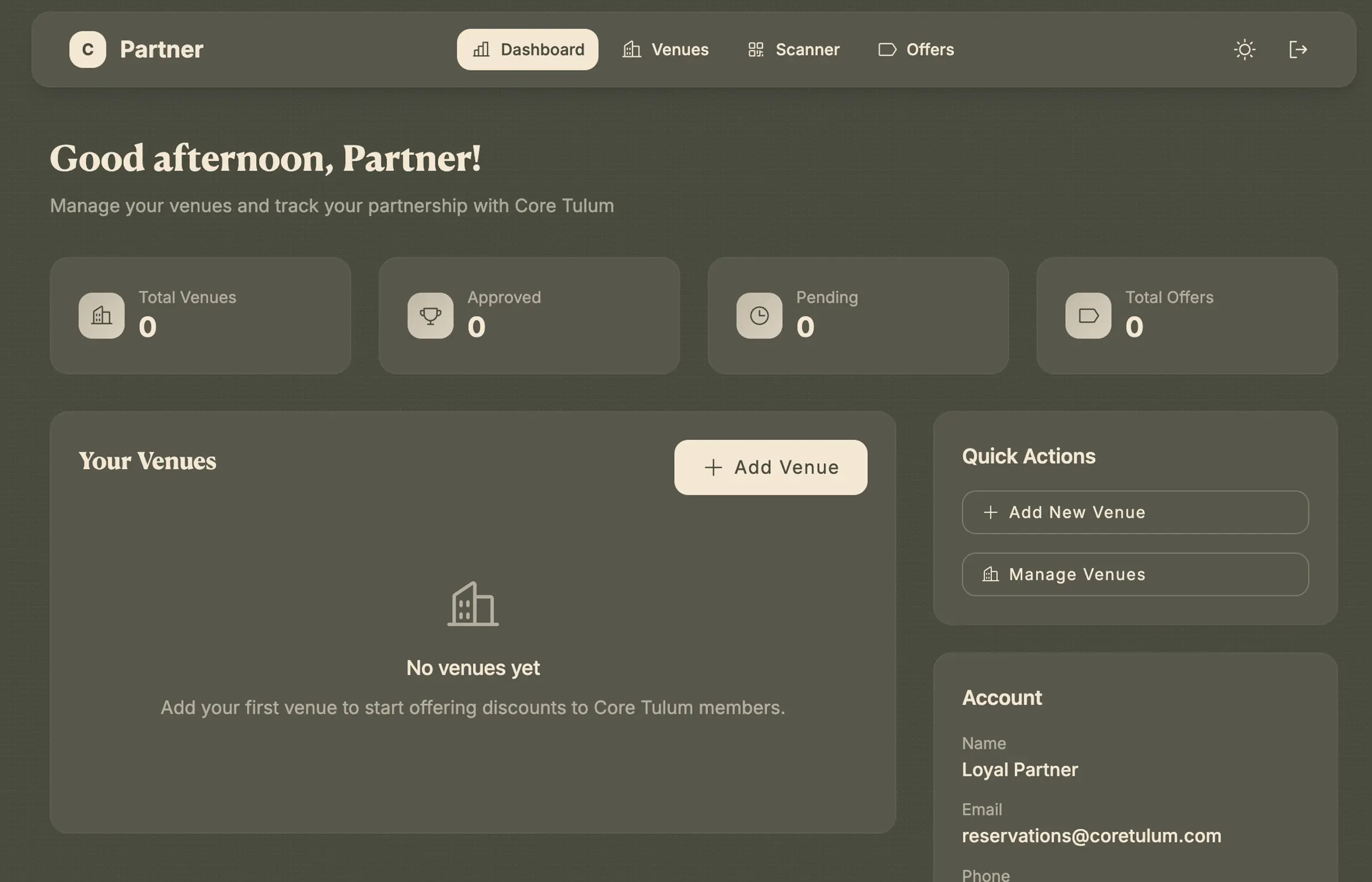 Partner Dashboard Screenshot